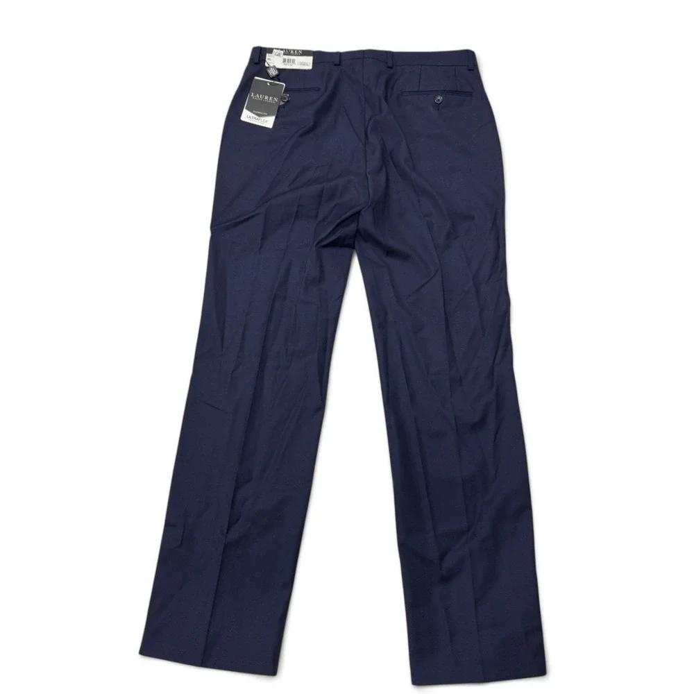 Lauren Ralph Lauren Men Edgewood Ultraflex Wool Suit Pants Navy Blue 34 x 32 NWT